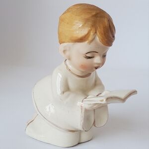 Vintage Ceramic Praying Choir Boy Figurine Christmas Decoration EUC
